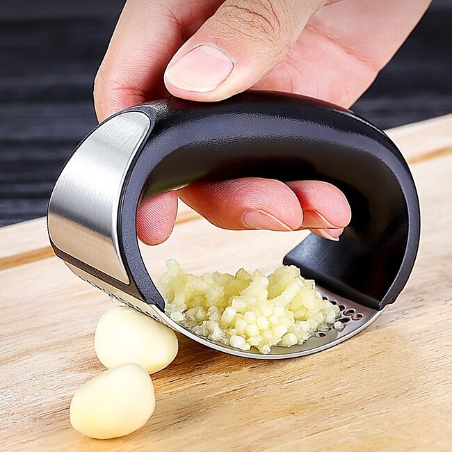 Mineral Mercantile Garlic Press Rocker Stainless Steel Garlic Mincer Garlic Crusher Garlic Chopper for Smash Garlic Press Stainless Steel - Garlic Press Rocker #8520798