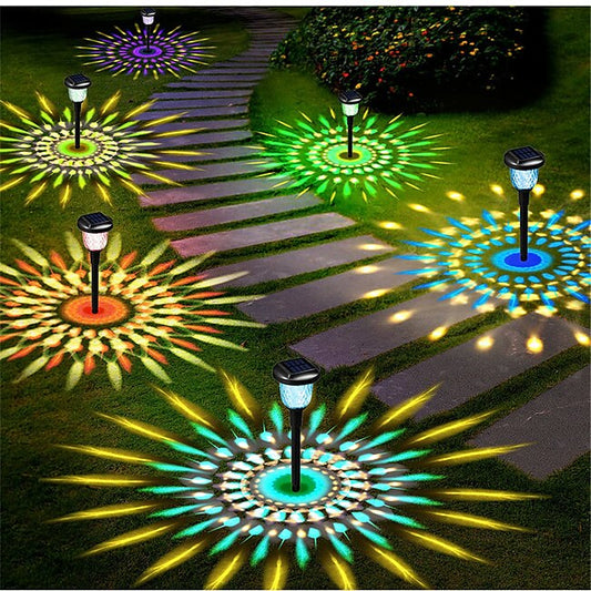 Mineral Mercantile Solar Pathway Lights Color Changing Solar Garden Lights IP65 Waterproof Outdoor Landscape Path Lights for Yard Lawn Patio Driveway Decorative #9561811