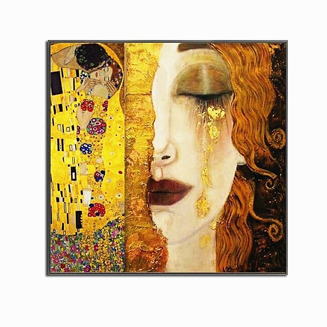 Mineral Mercantile Christmas World Famous Painting Series 100% Hand Painted High Quality Oil Painting on Canvas Golden Tears by Gustav Klimt Painting for Bedroom Decoration Gift #8350451