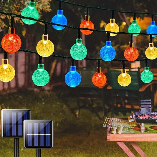 Mineral Mercantile 2 Pcs 5M-20Leds Outdoor Solar Bubble Ball Light String Colorful Light Wedding Festival Christmas Halloween Dinner Party Camping Tent Atmosphere Decoration Light String #13728012