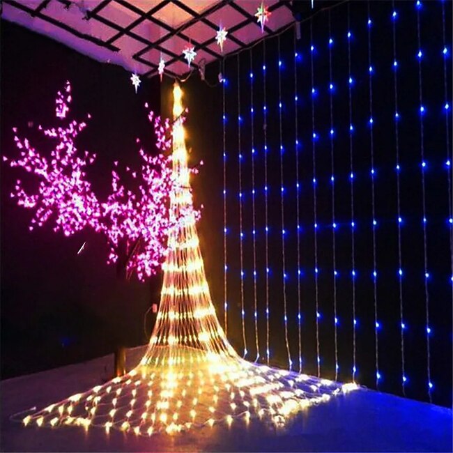 Mineral Mercantile LED String Lights Waterfall Meteor Shower Rain String Light, Christmas Led Festoon led Holiday Decorative Lights for Home Garland Curtain Decoration #9748397