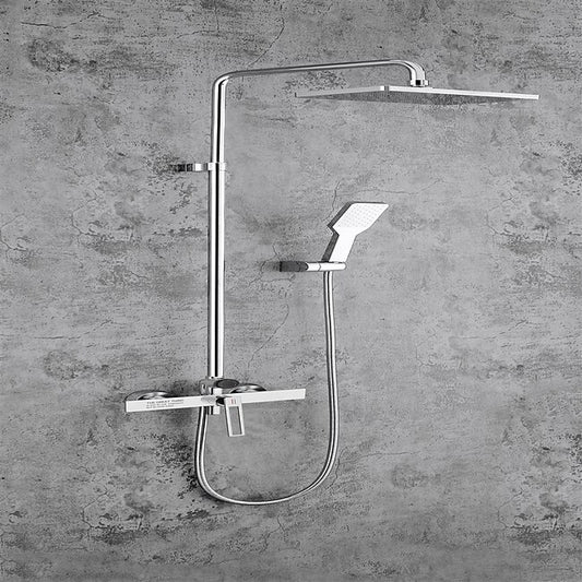 Mineral Mercantile Shower Faucet,Shower System Set - Handshower Included Contemporary Chrome / Electroplated / Painted Finishes Mount Outside Ceramic Valve Bath Shower Mixer Taps #9167328