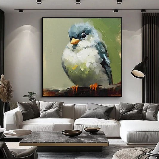 Mineral Mercantile Handmade Oil Painting Canvas Wall Art Decoration Modern Abstract Cute Animal  Bird for Home Children's Room Decor Rolled Frameless Unstretched Painting #10769894