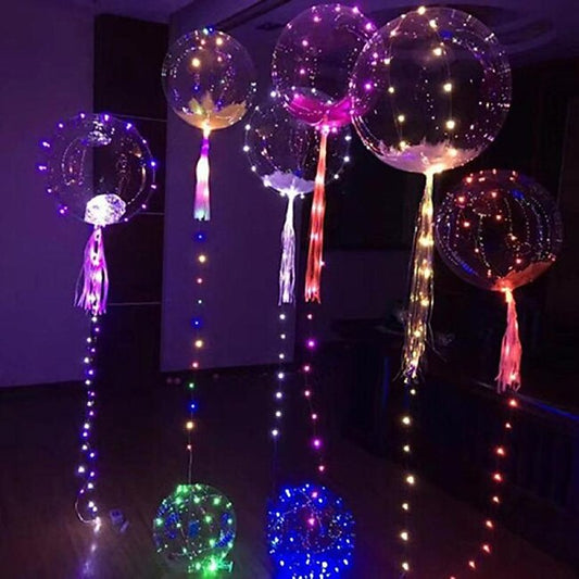 Mineral Mercantile LED Balloons Light Up BoBo Balloons Warm White Colorful Luminous Transparent Bubble 20/10/4pcs LED Lights Up Balloons Indoor Outdoor Decoration Birthday Party Wedding Decoration Xmas Gift #7807005