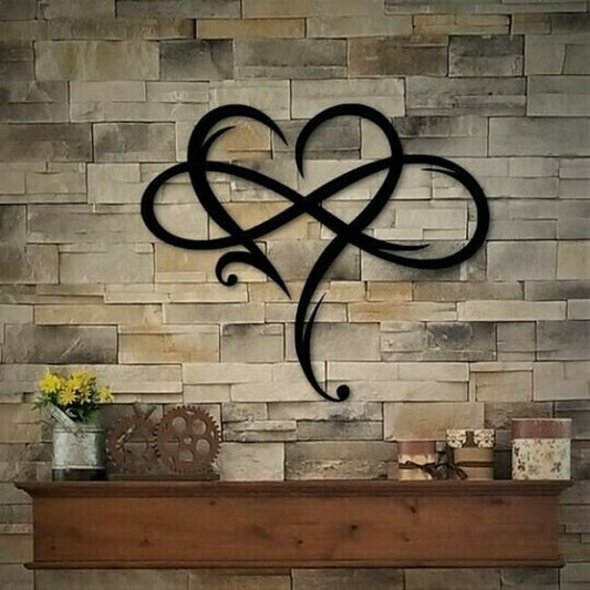 Mineral Mercantile Infinity Heart Wall Decor, Unique Infinity Heart Metal Art Wall Decor Love Sign Steel Wall Plaques Bedroom Ornaments for Home Wedding Decor, Room Living Room Decoration #8997291