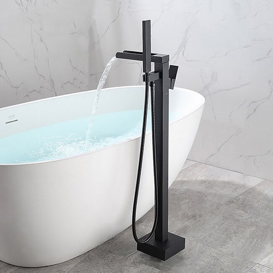 Mineral Mercantile Bathtub Faucet - Minimalist Electroplated Free Standing Brass Valve Bath Shower Mixer Taps #9021248