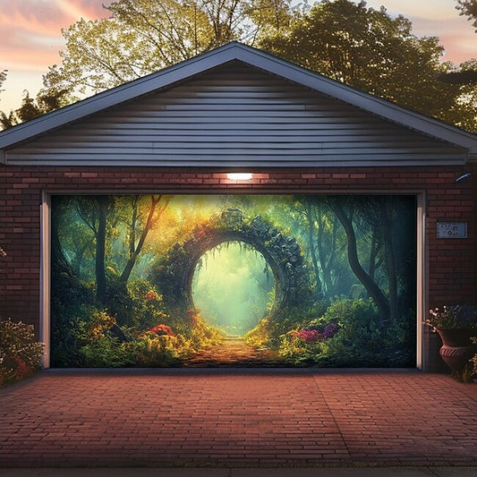 Mineral Mercantile Landscape Door Decorations Garage Door Cover Forest Cave Outdoor Banner Large Christmas Backdrop for Holiday Outdoor Garage Door Home Wall Decorations #19471927