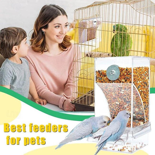 Mineral Mercantile No Mess Automatic Bird Feeder,Automatic No-Spill Transparent Bird Feeder - Anti-Splash and Mess-Free Feeding Box #15000189