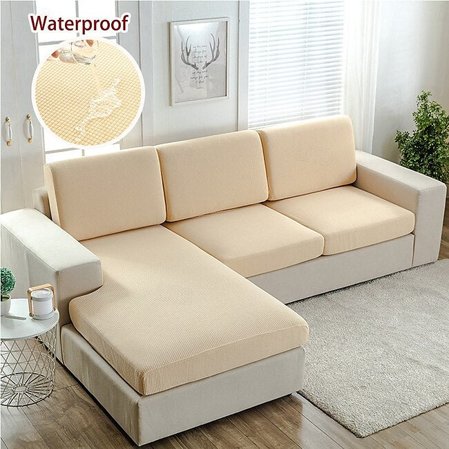 Mineral Mercantile Elastic Waterproof Sofa Cushion Covers Jacquard Thick Sofa Seat Cover for Living Room Slipcover Couch Covers Furniture Protector Sofa Cover #12296485