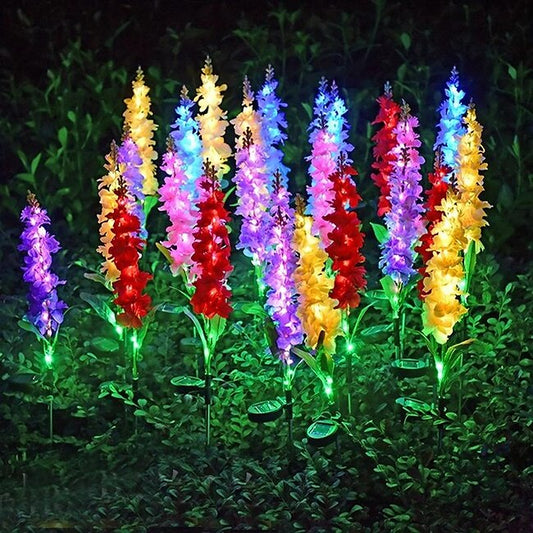 Mineral Mercantile Solar Lights Outdoor Garden Decor Solar Powered Violet Lights Flower Stake Waterproof Solar Flower Lights for Garden Corridor Yard Lawn Patio Pathway Balcony Pool Wedding Decorative #9568993