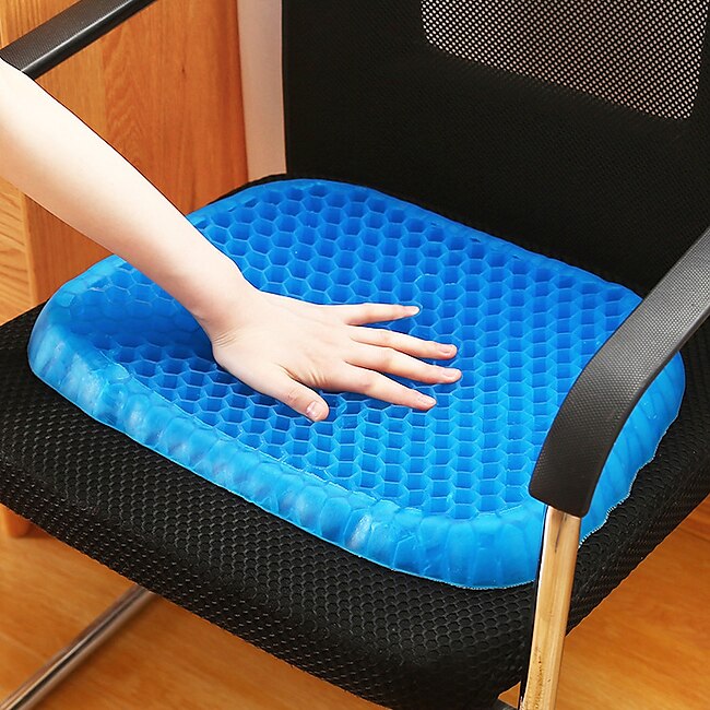 Mineral Mercantile Gel Seat Cushion Cooling Thick Big Breathable Honeycomb Gel Cushion Absorbs Pressure Points With Non-Slip Cover Wheelchair Relieve Backache #9661441