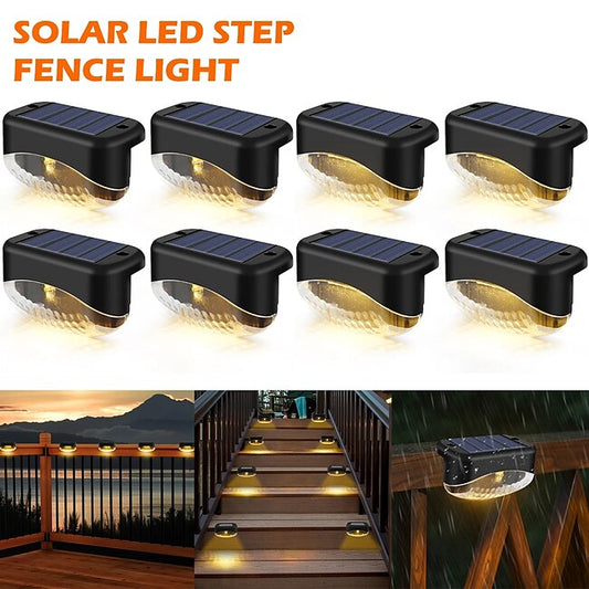 Mineral Mercantile 4/8pcs Solar Step Lights 5LED Outdoor Waterproof Garden Deck Lights Solar Fence Lights Garden Fence Yard Decoration Lighting Solar Deck Lights #9458160