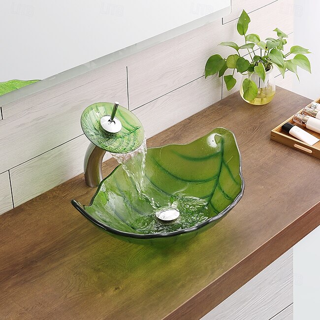 Mineral Mercantile Vessel Sink for Bathroom Modern Leaf Style Bathroom Vanity Sinks Above Counter Countertop Basin sink #19435398