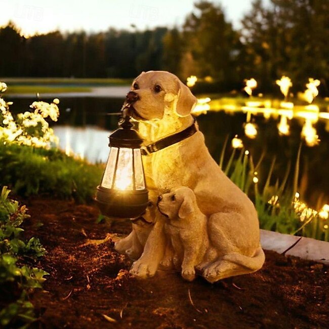 Mineral Mercantile Solar Dog Lights Outdoor, Waterproof Garden Decor Solar-Powered Lawn Lamp for Landscape, Yard and Outdoor Ornaments #9758975