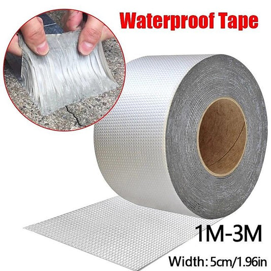 Mineral Mercantile 1 Roll Waterproof Tape High Temperature Resistance Aluminum Foil Thicken Butyl Tape Wall Pool Roof Crack Duct Repair Sealed Self Tape #9575549