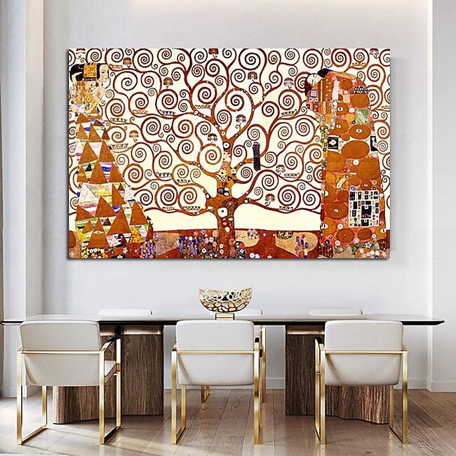 Mineral Mercantile Handmade Hand Painted Oil Painting Wall Art Classic Abstract Klimt famous oil Painting Home Decoration Decor Rolled Canvas No Frame Unstretched #9285474