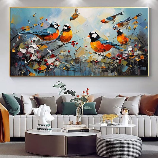 Mineral Mercantile Handmade Oil Painting Canvas Wall Art Decoration Modern Abstract Magpie Animal Scenery for Home Room Decor Rolled Frameless Unstretched Painting #19089451