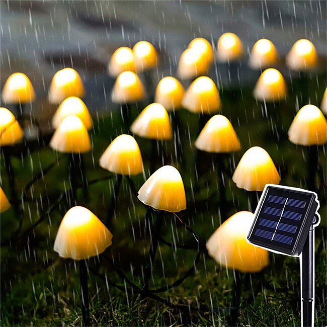 Mineral Mercantile LED Solar String Lights, Fairy Path Lawn Landscape Mushroom Lamp for Outdoor Christmas Garden, Patio, and Street Decoration #9616908