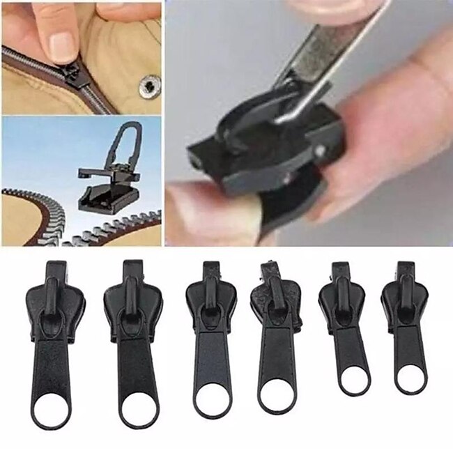 Mineral Mercantile 6pcs Fix Zip Puller Set- Zip Slider Repair Instant Kit - Fix Zipper Removable Rescue Replacement Pack, Instant Zipper Set #9605118