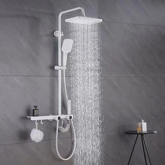 Mineral Mercantile Shower Faucet,Shower System Rainfall Shower Head System Set Handshower Included Multi Spray Shower Contemporary Painted Finishes Mount Outside Ceramic Valve Bath Shower Mixer Taps #9342580