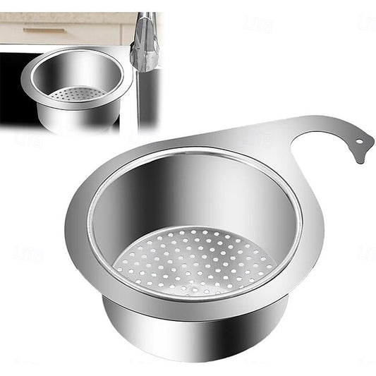 Mineral Mercantile Stainless Steel Drain Basket for Kitchen Sink, Multifunctional Swan Drain Strainer Basket, Faucet Hanging Fruits Strainer Colander, Food Filter Basket, Vegetables Draining Basket #11537262