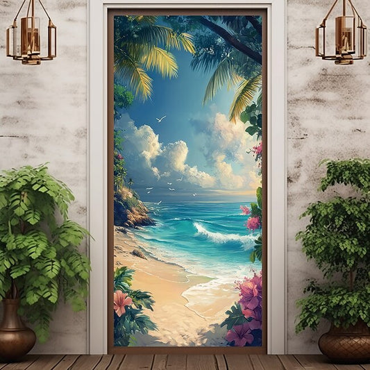 Mineral Mercantile Landscape Door Decorations Door Covers Ocean Beach Door Tapestry Door Curtain Decoration Backdrop Indoor/Outdoor Door Banner for Front Door Farmhouse #16972209