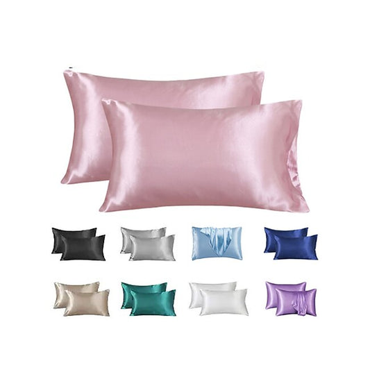 Mineral Mercantile Satin Pillowcase for Hair and Skin 2 Pack Silky Satin Pillow Cases No Zipper Pillow Covers with Envelope Closure Suit #8146182