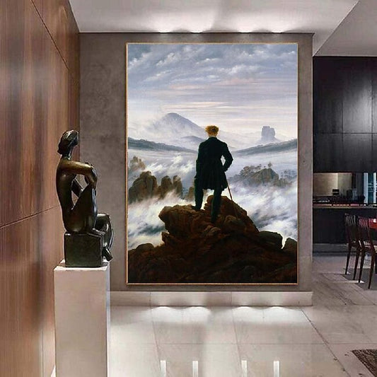 Mineral Mercantile Oil painting Caspar David Friedrich Hand painted Wanderer above the Sea of Fog oil painting  by Caspar David Friedrich Painting  on canvas Large wall art Room decor Office decor Gift for man #13177726