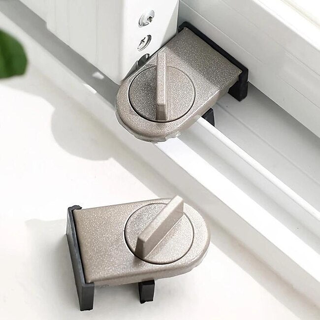 Mineral Mercantile 1pc Aluminum Alloy Sliding Door & Window Lock, With Anti-pinch, Anti-theft, Anti-fall Function & Safety Lock #9738779