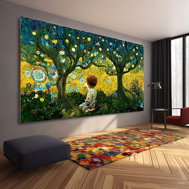 Mineral Mercantile Pure Hand Painted Oil Painting Wall Modern Abstract Painting Gustav Klimt Style Trees Painting art  canvas unstretched Tree Home Decoration #9582077